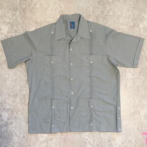 Renato Collezione Vintage Short Sleeve Guayabera in Blue/Grey